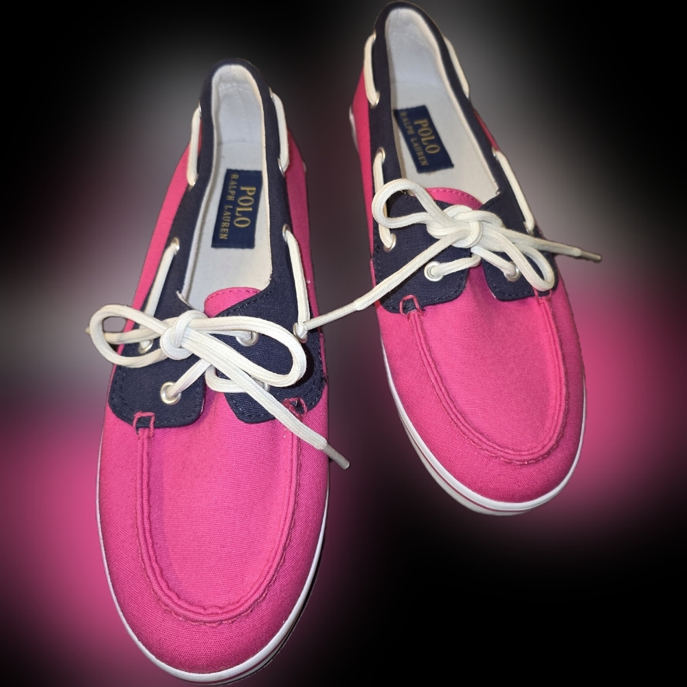 Polo Ralph Lauren Pink and Blue Boat Shoe